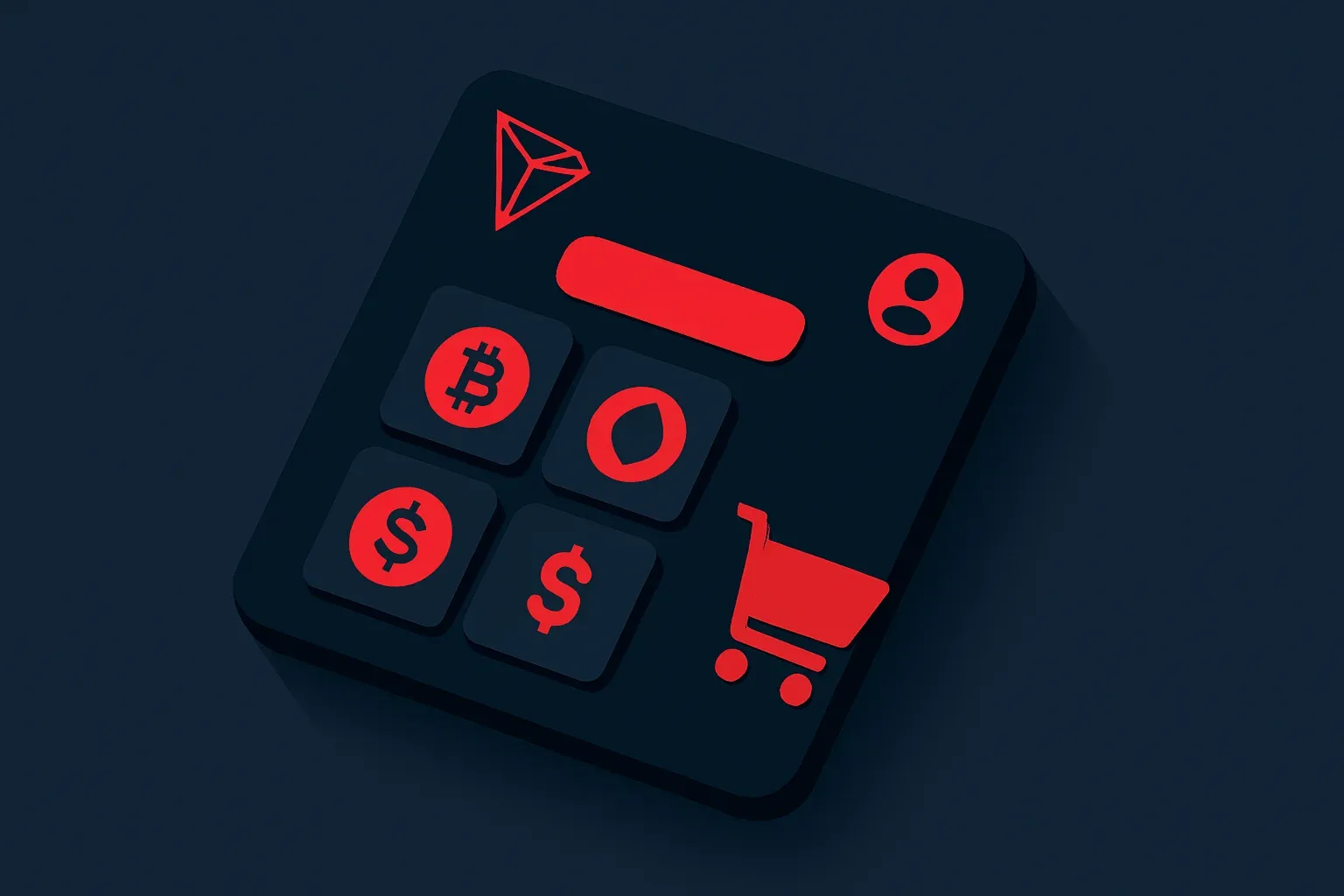 Illustration of TRON wallet with crypto purchase options.