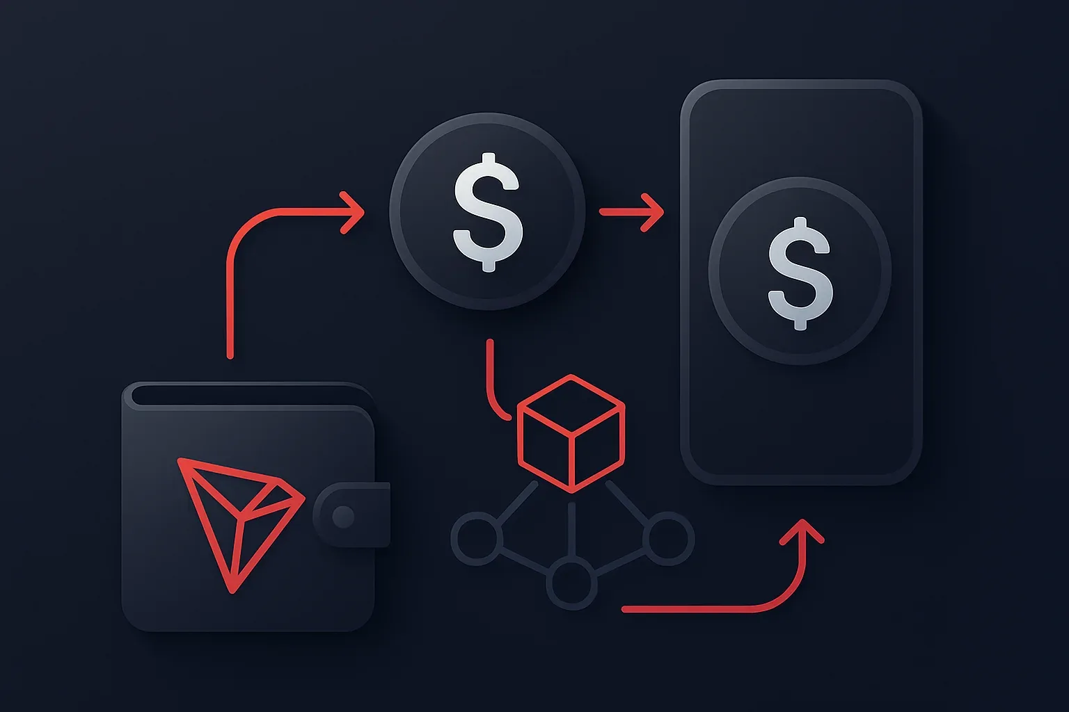 Diagram showing steps to check TRON wallet balance.